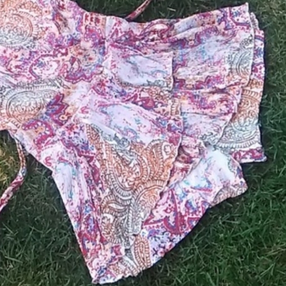 American Rag Tiered Gypsy Boho Romper 7 All Rayon - Picture 3 of 8